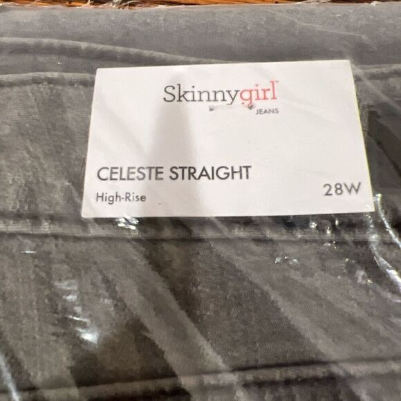 Skinny Girl Celeste Straight High Rise Jeans Gray Sz.28W NWT - Picture 3 of 3